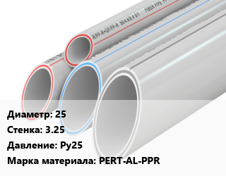 Труба полипропиленовая 25 s=3.25 Ру25 PERT-AL-PPR, шт цена от 132.01 Тг / шт, где купить, условия доставки в Кызылорде и Кызылординской области
